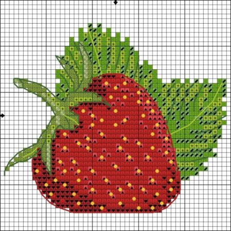 Легкая вышивка крестом фрукты