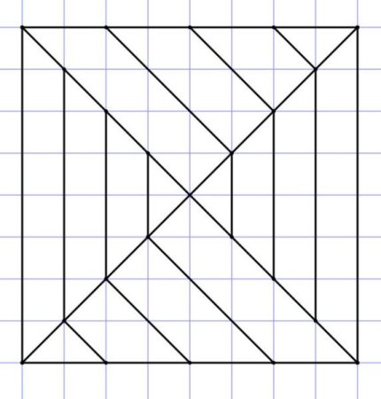 Геометрические фигуры по клеточкам в тетради сложные
