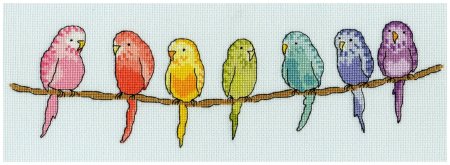 Небольшой попугай по клеточкам