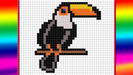 Птичка рисование по клеткам