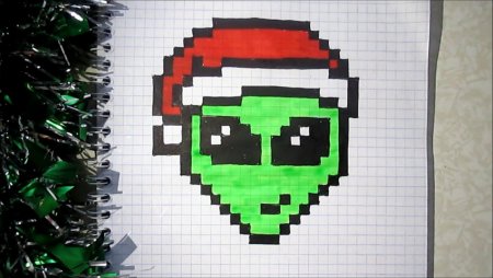 Рисунок по клеткам инопланетянина