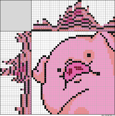 Пухля по клеточкам в тетради