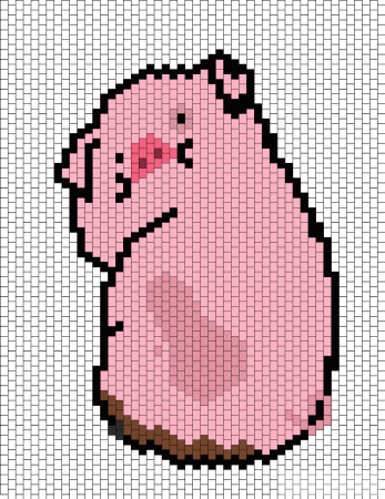 Пухля из Гравити Фолз по клеточкам