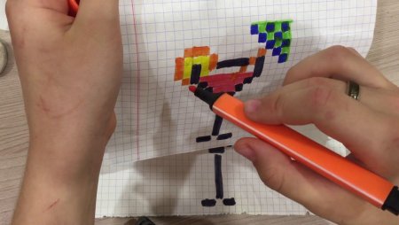 Рисунки по клеткам стаканчики