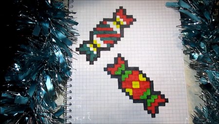 Рисунки по клеточкам новогодние небольшие