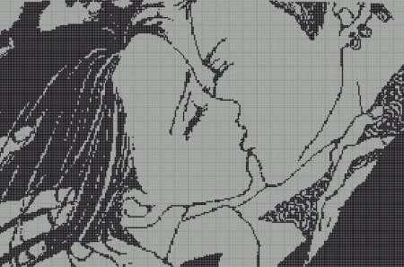 Черно белая вышивка