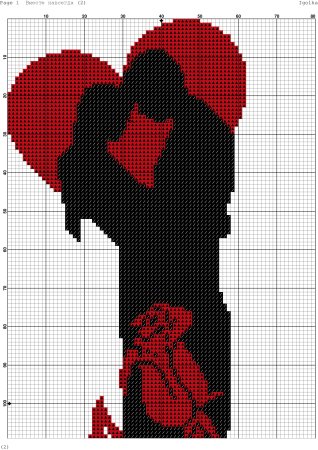 Вышивка крестом любовь монохром