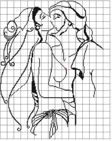 Вышивка крестом монохром персидские мотивы