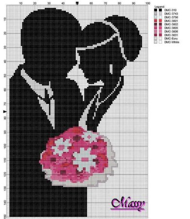 Вышивка крестом свадьба схемы