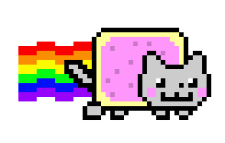 Радужный кот пиксельный
