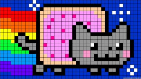 Нян Кэт по клеточкам