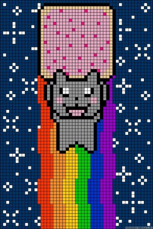 Кот Радуга по клеточкам
