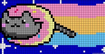 Нян Кэт по клеточкам