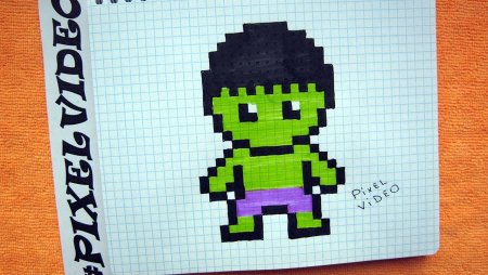 Рисунок Халка по клеточкам