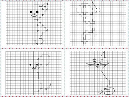 Дорисовать рисунок по клеточкам