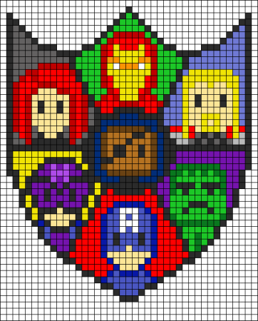 Рисование по клеточкам Мстители