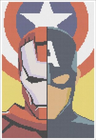 Рисунки по клеточкам Марвел