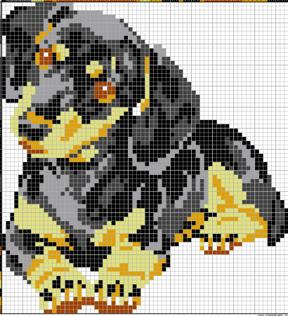 Такса по клеточкам в тетради