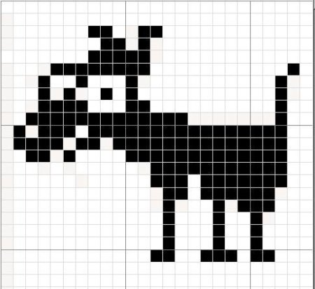 Рисунки по клеточкам такса