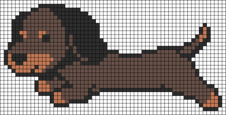 Пиксельная собака такса