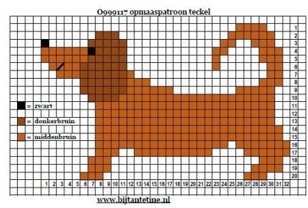 Схемы вязания рисунка таксы