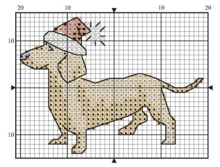 Такса вышивка маленькая