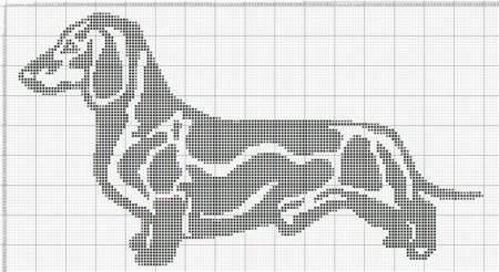 Вышивка такса для вязки