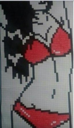 Рисунки по клеточкам девушки в купальнике