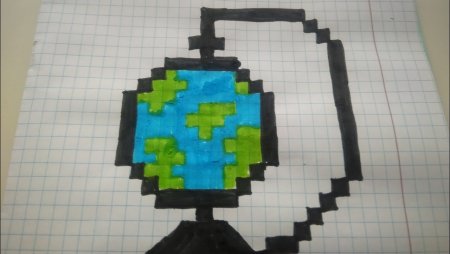 Нарисовать по клетка Глобус