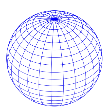 Земной шар с меридианами