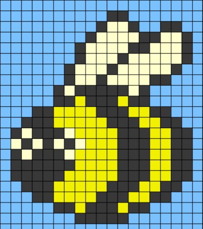 Пчела рисование по клеточкам