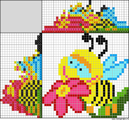 Японские кроссворды цветные детские
