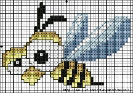 Схема вышивки пчелки крестиком
