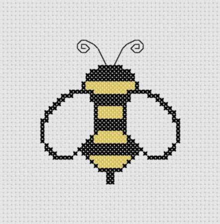 Вышивка пчелы крестиком