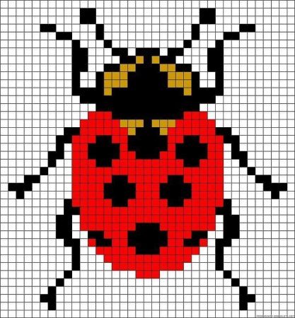 Божья коровка по клеткам