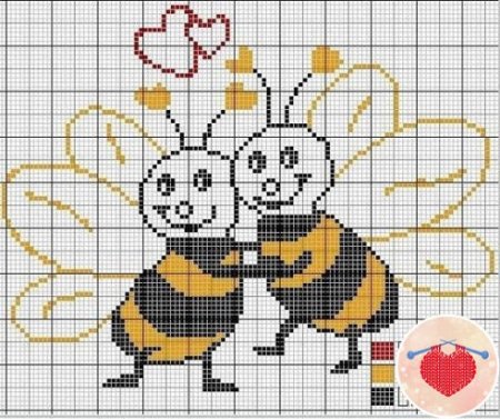 Пчелка маленькая вышивка