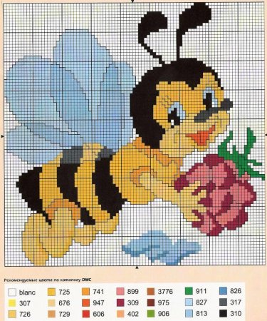 Пчелка вышивка схема