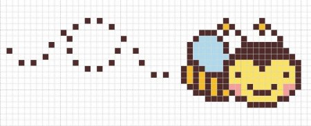 Пчелка по клеточкам в тетради