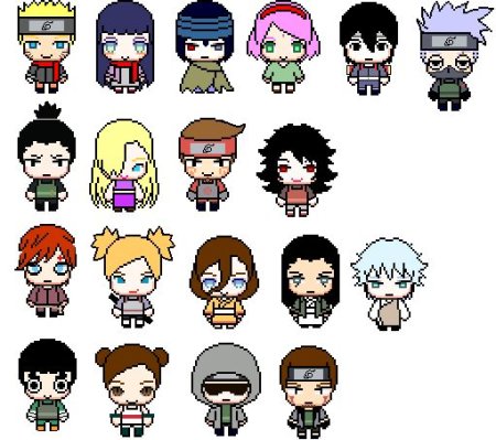 Наруто в пикселях Чиби