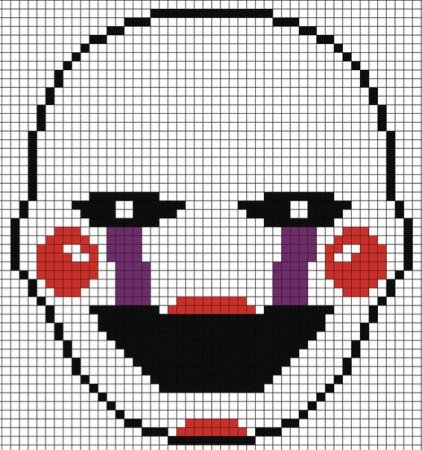 Рисование по клеточкам ФНАФ В тетради