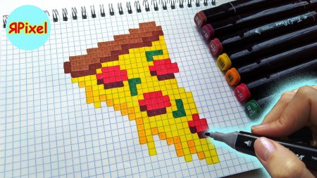 Рисование по клеточкам пицца