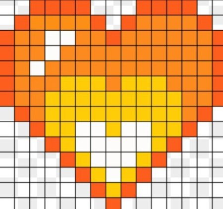 Рисунки по клеточкам сердце