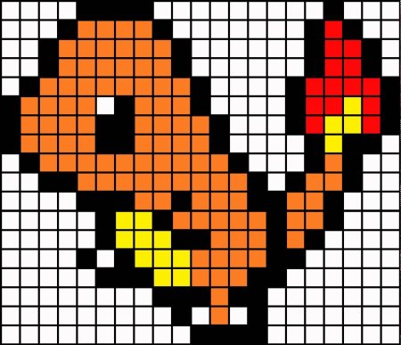 Покемоны пиксель арт Чармандер