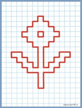 Рисование по клеточкам цветок для детей