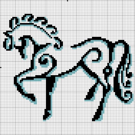 Лошадь по клеточкам