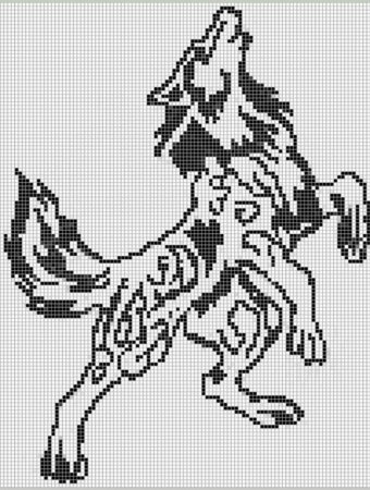 Рисование по клеткам волк