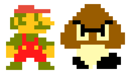 Пиксельный Гумба в Марио