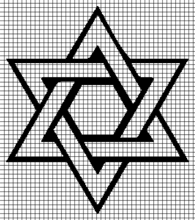 Звезда по клеточкам в тетради