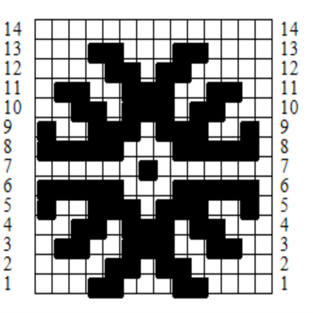 Снежинка спицами