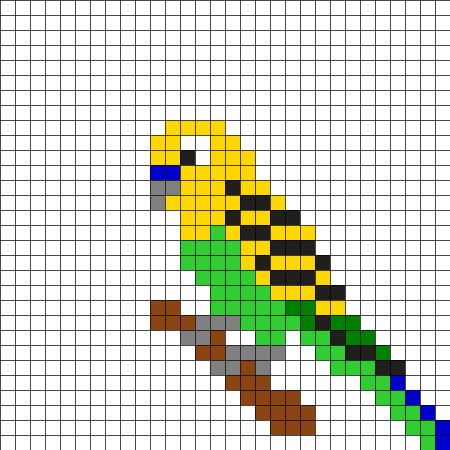 Попугай по клеточкам